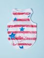PETSIN 1pc Red Striped & Star & American Flag Pattern Printed Pet Vest