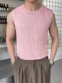 Men's Casual Knitted Sweater Vest With Round Neck