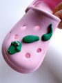 1pc Green 3d Crocodile Shaped Cute & Fashionable Detachable Shoe Decoration
