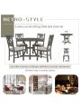 Merax 5-Piece Round Dining Table and Chair Set with Special-shaped Legs and an Exquisitely Designed Hollow Chair Back for Dining Room