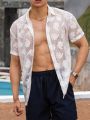 Manfinity Men Tropical Jacquard Sheer Shirt