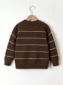 Boys' Letter & Stripe Pattern Sweater