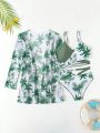 Tween Girls' Tropical Print Bikini Set