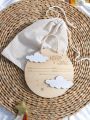 Newborn Birth Announcement Wooden Cloud Plaque, Baby Photo Prop, Keepsake Gift