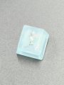 1pc Cute Blue Anti-scratch Transparent Abs Resin Heart With Rhinestone Keycap For Mechanical Keyboard Decoration