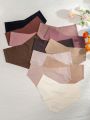 12pcs Women's Solid Color Triangle Panties