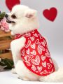Maria Clara Maia 1pc Red Valentine'S Day Love Heart Pet Vest For Cats And Dogs