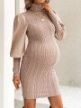 SHEIN Maternity High Neck Slim Fit Sweater Dress