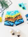 Baby Boys' Coconut Tree Pattern Casual Shorts For Summer Vacation