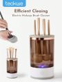 Teckwe Automatic Cosmetic Brush Cleaner & Drying Stand Fit For All Size Makeup Brush,Sonic Vibration Deep Cleaning,Gentle Water Spin & Multi Tube Cleaning