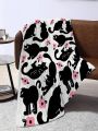 Lisye Freire Ink Comfortable All Seasons Cute Cat Patterned Home Bed Blanket