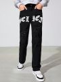 SHEIN Teen Boy Letter Graphic Ripped Jeans