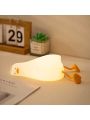 Cute Silicone Duck Night Light, Dimmable Touch Control Rechargeable Beside Nursery Lamp, Squishy Kawaii Stuff Desk Room Decor, Nightlight for Breastfeeding, Toddler, Baby, Kids, Girls Gifts.
