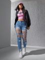Women's Ripped Slim Fit Jeans