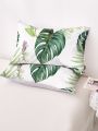 1pair Monstera Leaf Pattern Pillowcase Without Filler