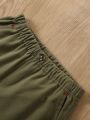 Infant Boys' Casual Elastic Waist Slanted Pocket Long Pants 2pcs Set