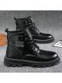 Men's Motorcycle Boots 2023 New Autumn High Top Shoes Thick Bottom Anti-slip Retro Trendy All-match Safety Work Boots