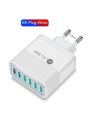 1pc White Eu Plug 30w Usb Charger Quick Charge 3.0 6 Port Usb Wall Charger Compatible With Iphone Xiaomi Samsung Multi-port Mobile Phone Charger Adapter