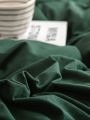3pcs Dark Green Brushed Bedding Sheet Set