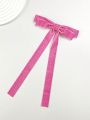 1pc Solid Color Velvet Fashionable Simple Bowknot Hair Clip For Women, Suitable For Daily Wear