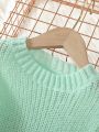 Little Girls' Green Casual Loose Fit Bow Knot Sweater For Fall/Winter