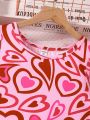 Teenage Girls' Heart Printed Sleeveless Dress