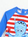Baby Boys' Striped Octopus Pattern One-Piece Swimwear