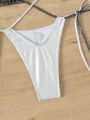 SHEIN Swim SXY Women's Colorblock Halter Neck Strap One-piece Swimsuit