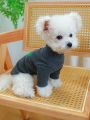 1pc Pet Clothes For Small & Medium Dogs And Cats With Leash Ring And Letter Embroidery, Turtleneck Sweatshirt