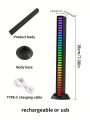 1pc Led Rgb Sound Control Pick-up Light With Music Sensing Function For Car Interior, Party Decoration, Sound Pick-up Device