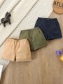 3pcs/Set Baby Boys' Casual Pocket Shorts, Summer
