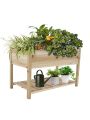 Raised Garden Bed,Planter Box with Legs & Storage Shelf Wooden Elevated Vegetable Growing Bed for Flower/Herb/Backyard/Patio/Balcony