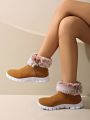Women's Winter Snow Boots & Naked Boots, Casual, Comfortable, Lightweight, Flat, Slip-on, Furry Brown Boots