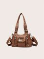 Fashionable Simple & Elegant Vintage Style Shoulder & Crossbody Bag For Shopping & Travel