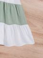 SHEIN Kids SUNSHNE Girls' Fresh Color Block Cute Summer Cami Dress