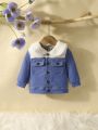 SHEIN Baby Boy Flap Pocket Button Front Thermal Lined Jacket