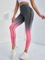 Seamless Wide Waistband Ombre Sports Leggings