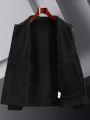 Manfinity Homme Men's Collar Fleece Lined Zipper Front Jacket
