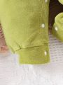 SHEIN Newborn Baby Boy Solid Color Bodysuit Pants