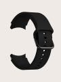 1pc Black Silicone Watch Band With Same Color Buckle Compatible With Samsung 40/42/43/44/45/46/47mm And Samsung Galaxy Watch6/5pro/4/galaxy Watch6 Classic
