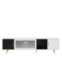 OSQI ON-Trend Stylish TV Stand with Golden Metal Handles&Legs, Two-Tone Media Console for TVs Up to 80