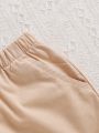 SHEIN 3pcs/set Infant Boys' Casual Solid Color Elastic Waist Shorts