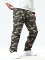 Men's Camouflage Work Style Denim Jeans With Pockets