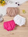 Baby Girl Summer Pack Of 3 Woven Jacquard Flower Bud Shorts
