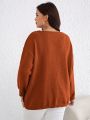 Plus Size Women's Loose Solid Pullover Sweater