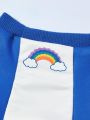 PETSIN 2pcs Cloud Series Rainbow 'good Day' Printed Pet T-shirts