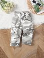 Baby Girl's Street Style Camo Pattern Cargo Denim Pants