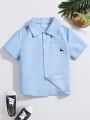 SHEIN Kids EVRYDAY Boys' Casual And Handsome Summer Short Sleeve Shirt