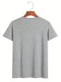 Men'S Casual Round Neck Short Sleeve T-Shirt With Text Print