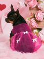 PETSIN Petsin Valentine's Day Pink Organza Translucent Lovely Bowknot Pet Skirt